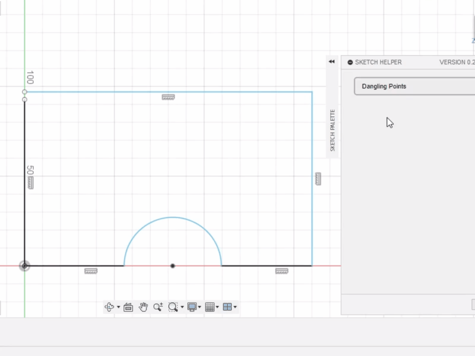Dangling Points in Sketch Helper