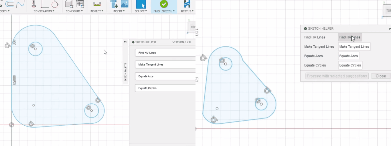 Hover to Highlight in Sketch Helper