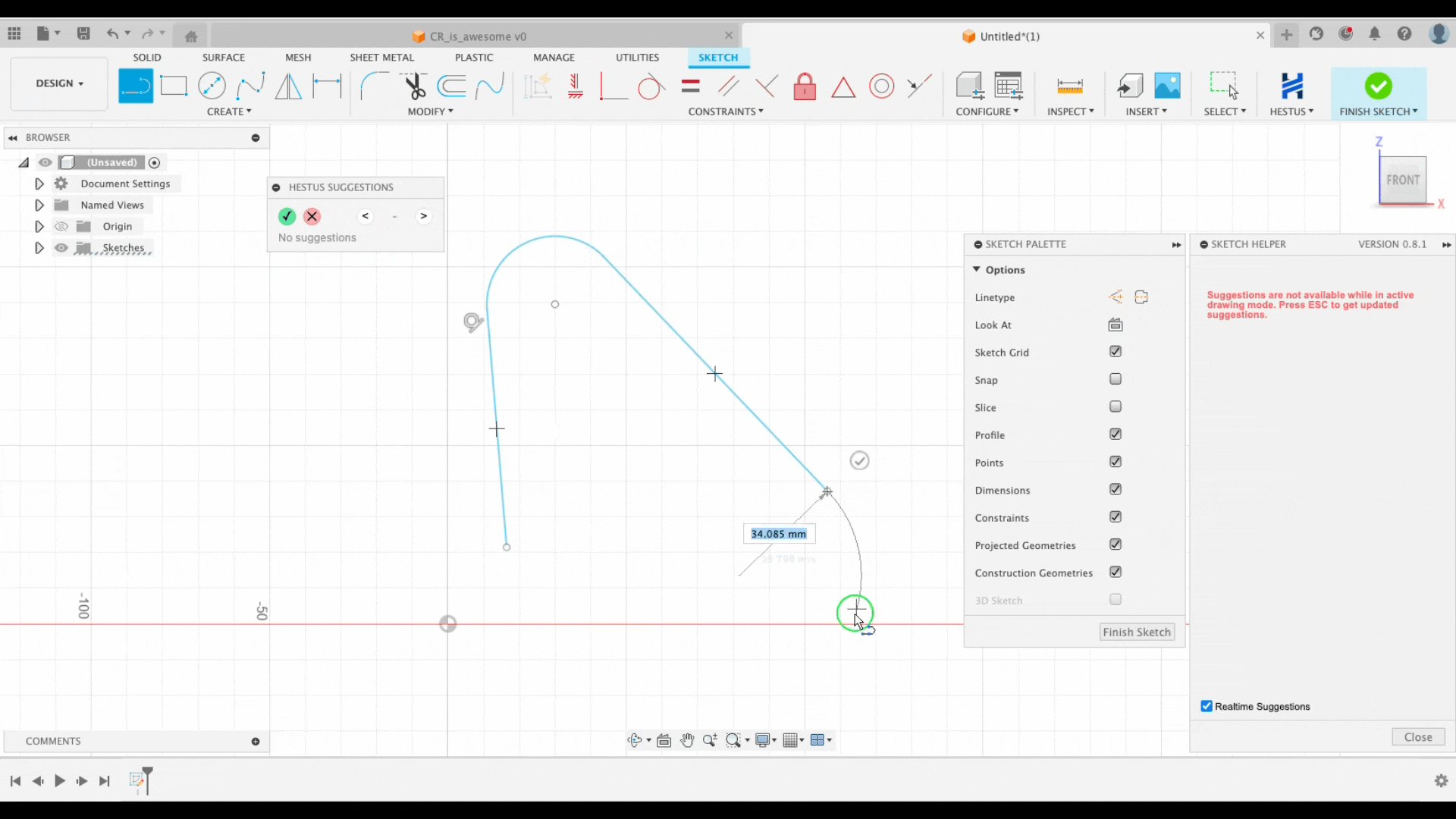 Predictive Recommendations in Sketch Helper